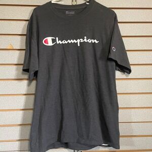 Champion Mens T-Shirt Graphic Logo Crew Neck Authentic Athleticwear Gray L